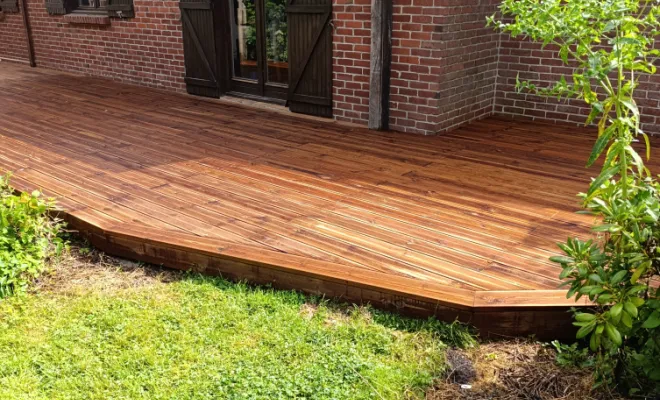 Terrasse en bois sur plots, Orchies, M.D Finitions