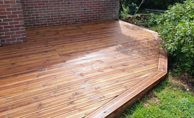 Terrasse en bois sur plots, Orchies, M.D Finitions