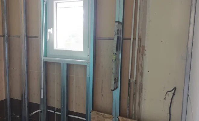 Pose de cloison prégymétal de 48mm et BA13 hydro